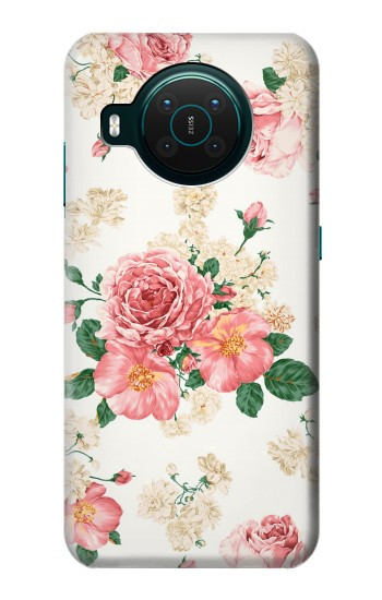 S1859 Motif Rose Etui Coque Housse pour Nokia X10
