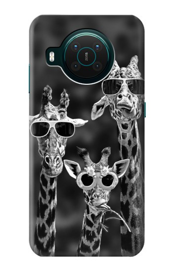 S2327 Girafes avec lunettes de soleil Etui Coque Housse pour Nokia X10