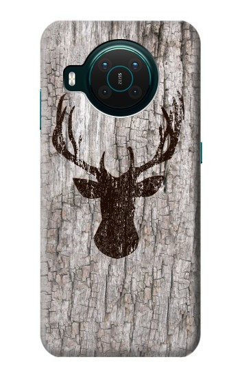 S2505 Tête de Renne Vieux bois Texture graphique Etui Coque Housse pour Nokia X10