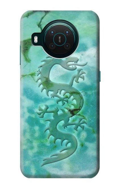 S2653 Dragon Vert Turquoise Pierre Graphique Etui Coque Housse pour Nokia X10