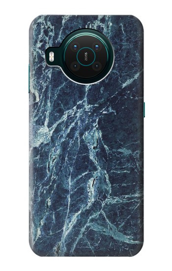 S2799 Lumière Bleu Marbre Pierre Imprimé Graphique Etui Coque Housse pour Nokia X10