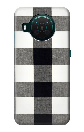 S2842 Noir et blanc Buffle motif de vérification Etui Coque Housse pour Nokia X10