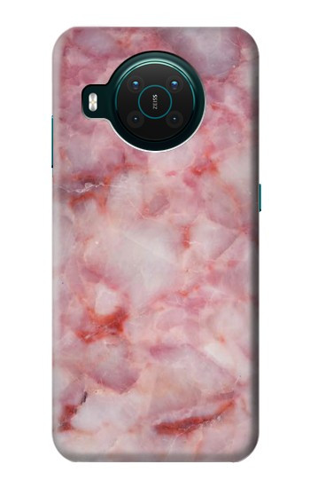 S2843 Texture en marbre rose Etui Coque Housse pour Nokia X10