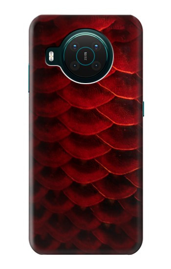 S2879 Rouge Arowana écailles de poisson Etui Coque Housse pour Nokia X10