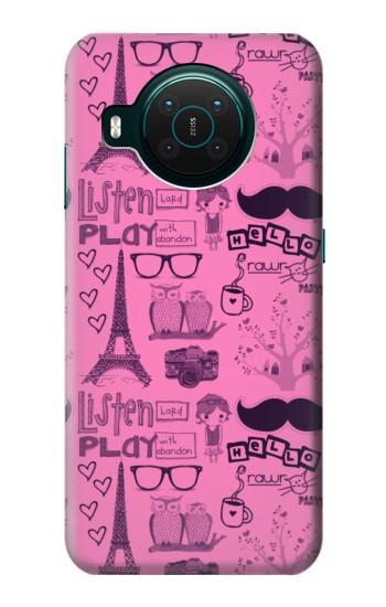 S2885 Paris Rose Etui Coque Housse pour Nokia X10