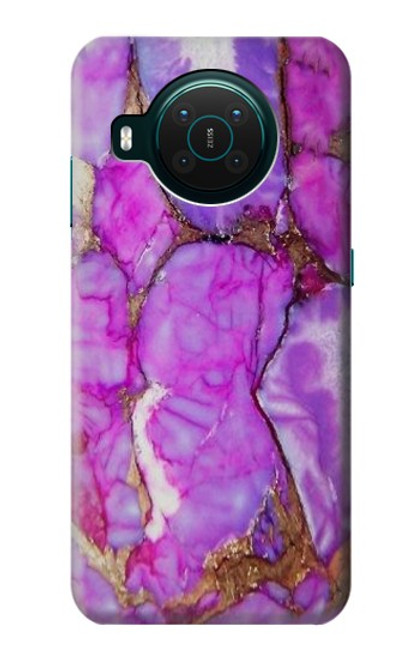 S2907 Violet Turquoise Pierre Etui Coque Housse pour Nokia X10