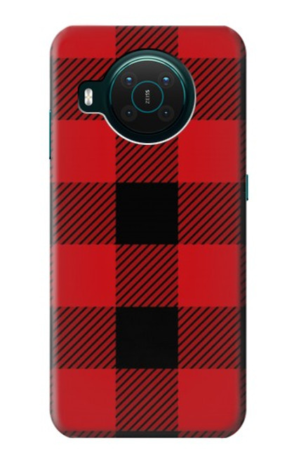S2931 Rouge Buffle motif de vérification Etui Coque Housse pour Nokia X10