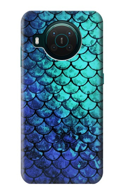 S3047 Vert Sirène écailles de poisson Etui Coque Housse pour Nokia X10
