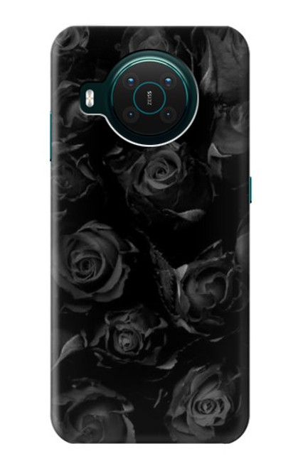 S3153 Noir Roses Etui Coque Housse pour Nokia X10