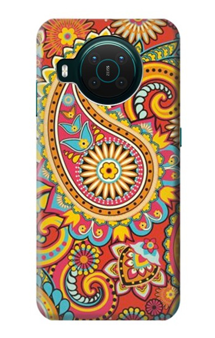 S3402 Floral Paisley Seamless Etui Coque Housse pour Nokia X10