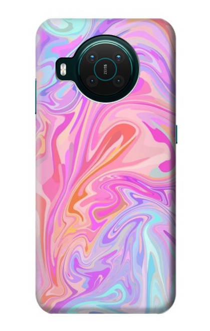 S3444 Art numérique liquide coloré Etui Coque Housse pour Nokia X10
