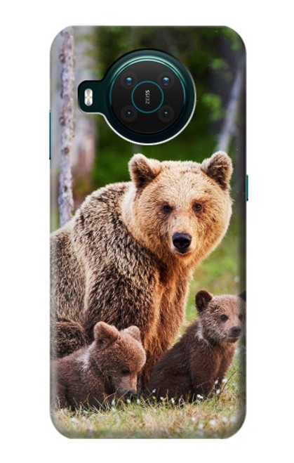 S3558 Famille d'ours Etui Coque Housse pour Nokia X10