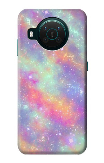 S3706 Arc-en-ciel pastel Galaxy Pink Sky Etui Coque Housse pour Nokia X10