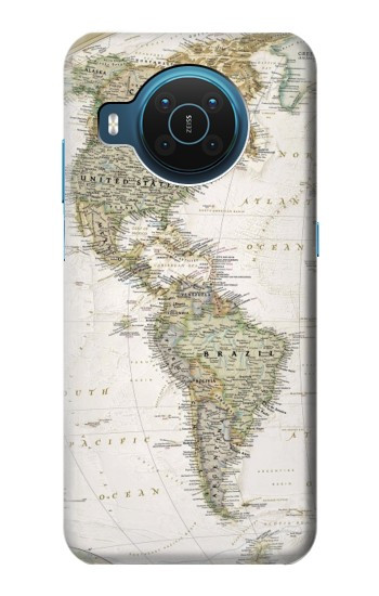 S0604 Carte du monde Etui Coque Housse pour Nokia X20