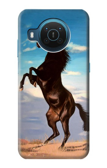 S0934 Sauvage Black Horse Etui Coque Housse pour Nokia X20