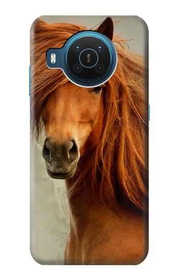 S1595 Beau cheval marron Etui Coque Housse pour Nokia X20