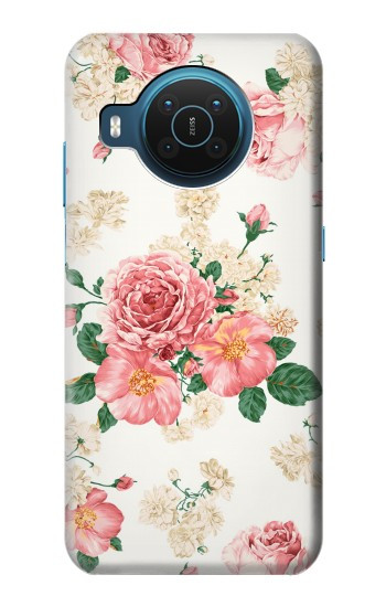 S1859 Motif Rose Etui Coque Housse pour Nokia X20