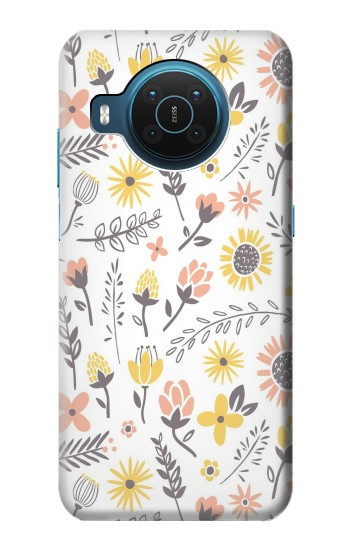 S2354 Motif pastel Fleurs Etui Coque Housse pour Nokia X20