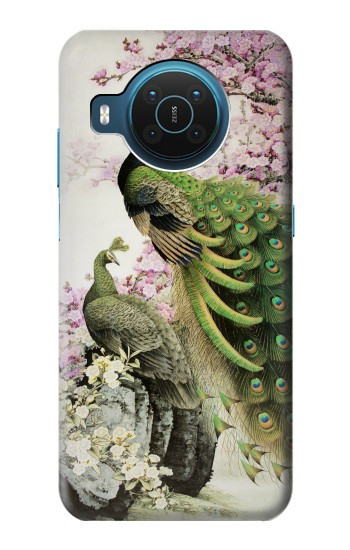 S2773 Paon Peinture brosse chinoise Etui Coque Housse pour Nokia X20