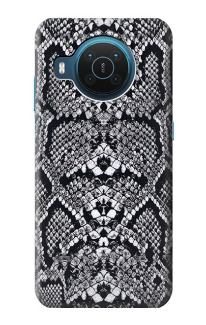 S2855 Blanc Rattle Serpent Imprimé graphique Peau Etui Coque Housse pour Nokia X20