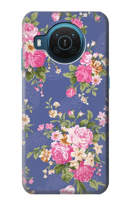 S3265 Motif Fleur millésimé Etui Coque Housse pour Nokia X20