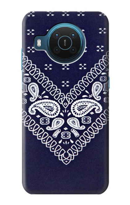 S3357 Marine Bleu Bandana Motif Etui Coque Housse pour Nokia X20