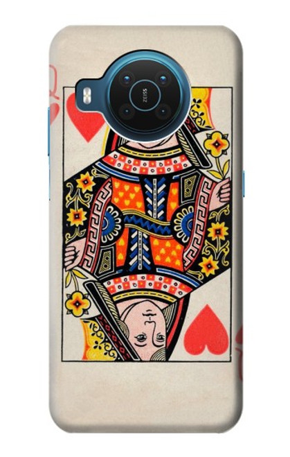 S3429 Carte Reine Coeurs Etui Coque Housse pour Nokia X20