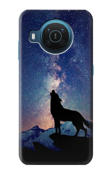 S3555 Loup Hurlant Million étoiles Etui Coque Housse pour Nokia X20
