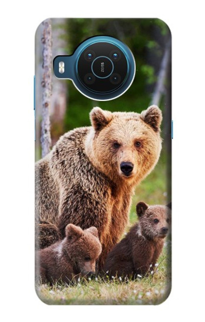 S3558 Famille d'ours Etui Coque Housse pour Nokia X20
