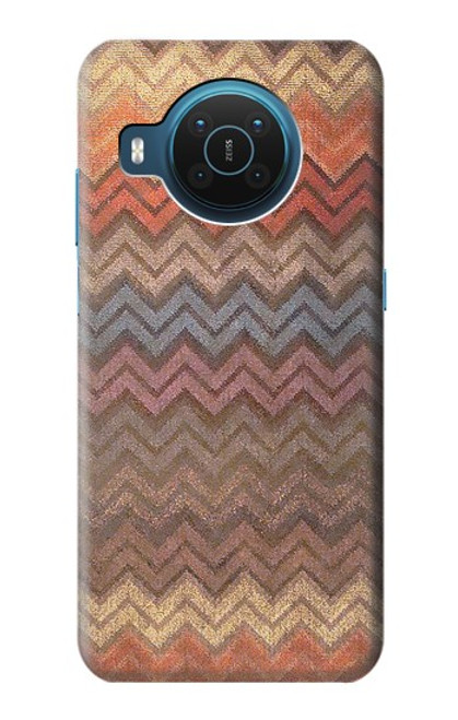 S3752 Motif de tissu en zigzag imprimé graphique Etui Coque Housse pour Nokia X20