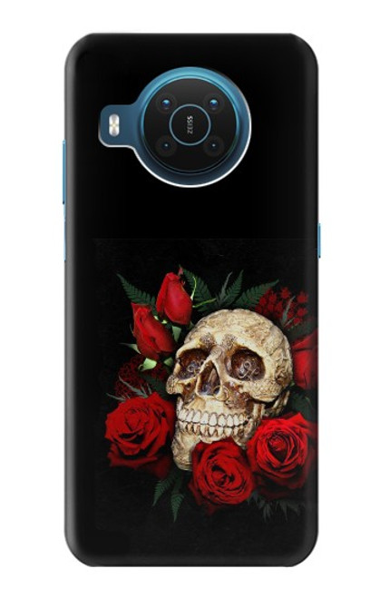 S3753 Roses de crâne gothique sombre Etui Coque Housse pour Nokia X20