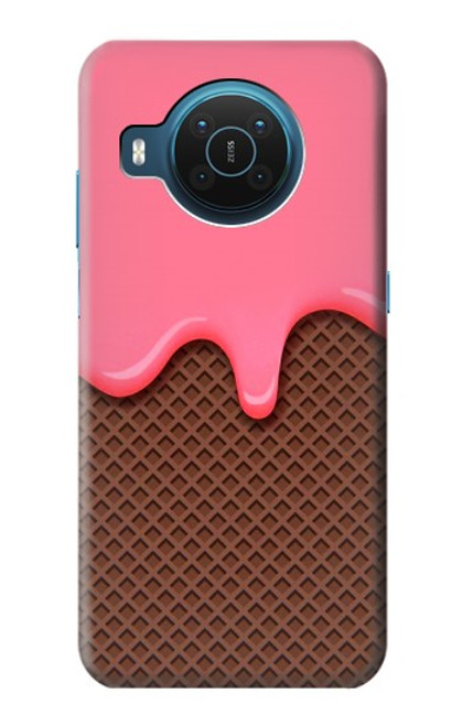 S3754 Cornet de crème glacée à la fraise Etui Coque Housse pour Nokia X20