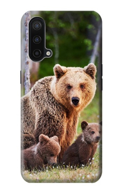 S3558 Famille d'ours Etui Coque Housse pour OnePlus Nord CE 5G