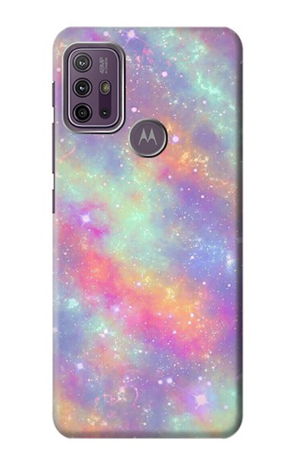 S3706 Arc-en-ciel pastel Galaxy Pink Sky Etui Coque Housse pour Motorola Moto G10 Power