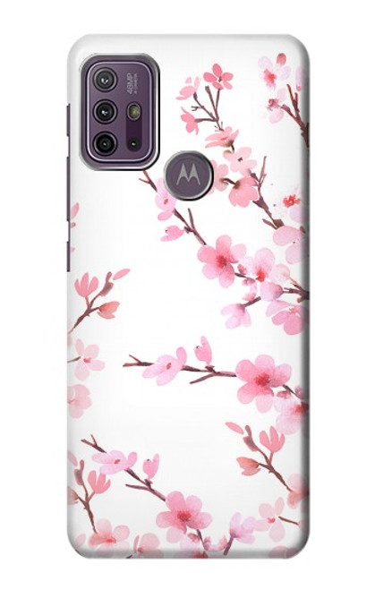 S3707 Fleur de cerisier rose fleur de printemps Etui Coque Housse pour Motorola Moto G10 Power