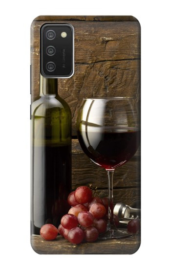 S1316 Raisins Bouteille et un verre de vin rouge Etui Coque Housse pour Samsung Galaxy A03S