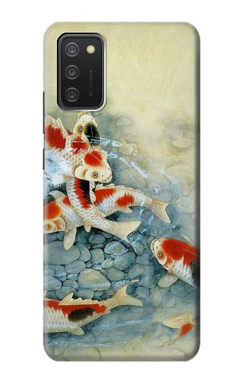 S1654 Carpe Koï poisson Peinture Art Etui Coque Housse pour Samsung Galaxy A03S