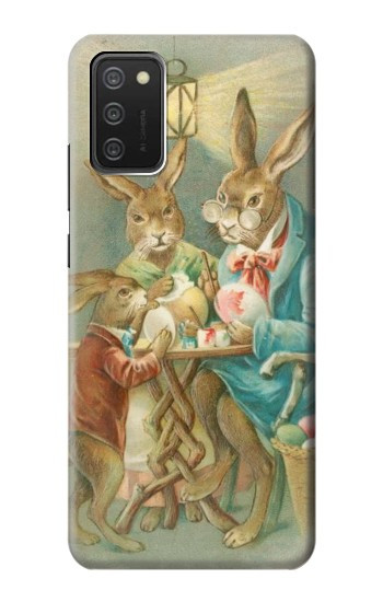 S3164 Famille Lapin de Pâques Etui Coque Housse pour Samsung Galaxy A03S