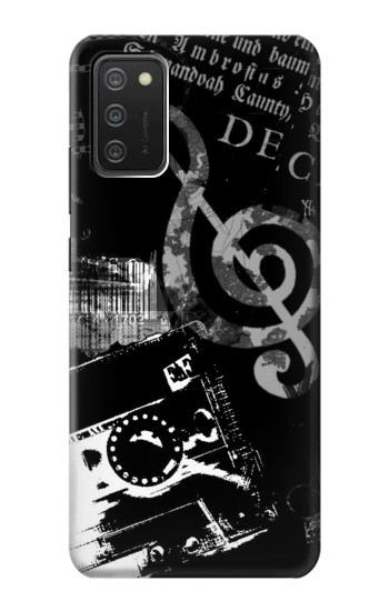 S3197 Musique Cassette note Etui Coque Housse pour Samsung Galaxy A03S