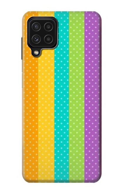 S3678 Vertical arc-en-ciel coloré Etui Coque Housse pour Samsung Galaxy A22 4G