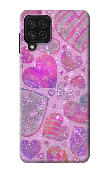 S3710 Coeur d'amour rose Etui Coque Housse pour Samsung Galaxy A22 4G