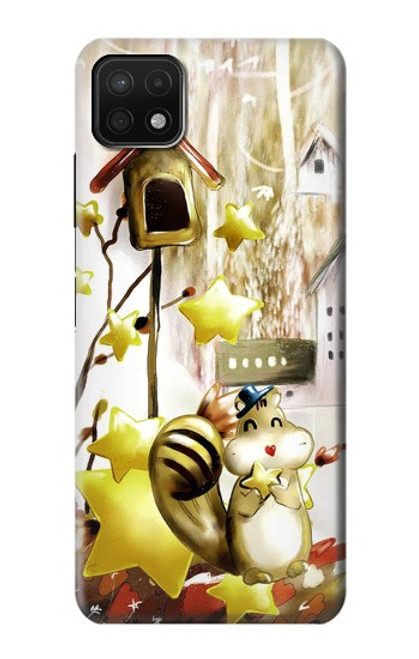 S0109 Écureuil mignon Dessin animé Etui Coque Housse pour Samsung Galaxy A22 5G