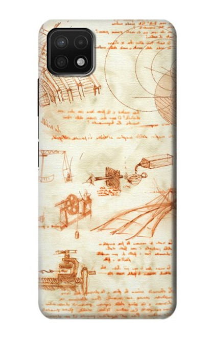 S0566 Dessin technique Da Vinci Etui Coque Housse pour Samsung Galaxy A22 5G