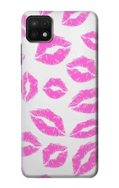 S2214 Bisous Lèvres roses Etui Coque Housse pour Samsung Galaxy A22 5G