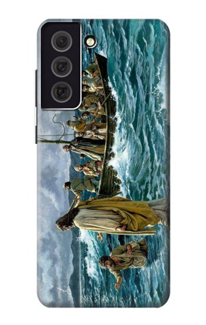 S1722 Jésus marcher sur la mer Etui Coque Housse pour Samsung Galaxy S21 FE 5G