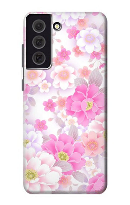 S3036 Flore de fleur rose douce Etui Coque Housse pour Samsung Galaxy S21 FE 5G