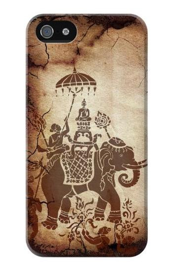 S2102 Thai Art Buddha on Elephant Etui Coque Housse pour iPhone 5 5S SE