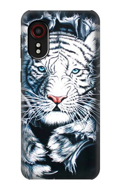 S0265 Tigre blanc Etui Coque Housse pour Samsung Galaxy Xcover 5