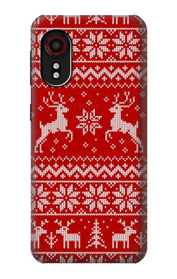 S2835 Renne Motif Tricoté Noël Etui Coque Housse pour Samsung Galaxy Xcover 5