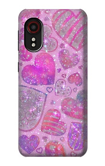 S3710 Coeur d'amour rose Etui Coque Housse pour Samsung Galaxy Xcover 5
